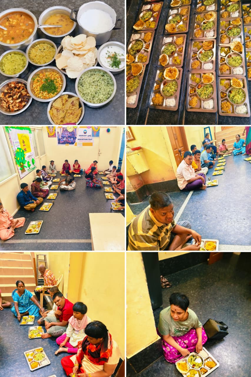 Nutritious meals prepared and served to students at Navachethana Trust
